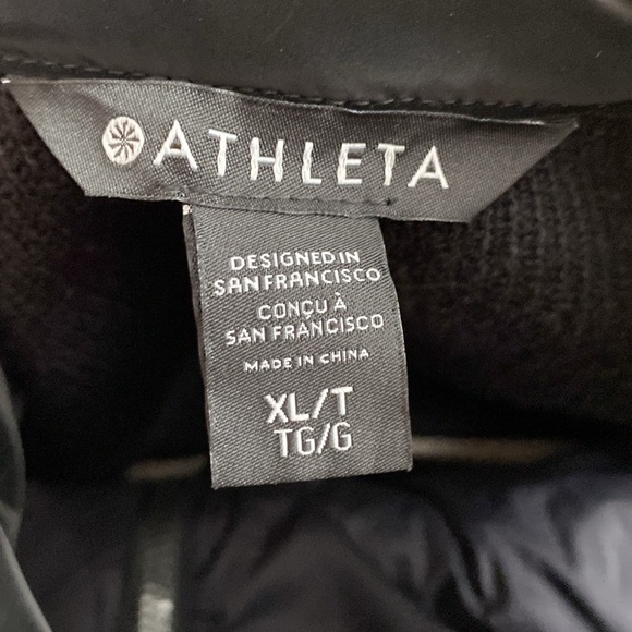 Athleta Hanover Hybrid Black Quilted Puffer Vest EUC XL - Picture 5 of 9